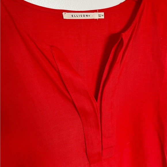 Red Tencel Linen Ellison Shift Dress - Picture 5 of 7